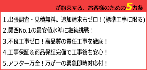 大阪給湯器.netが約束する、お客様のための５箇条